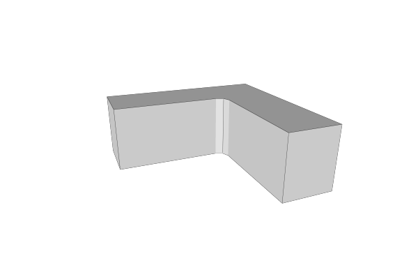 An L-shaped solid after erode